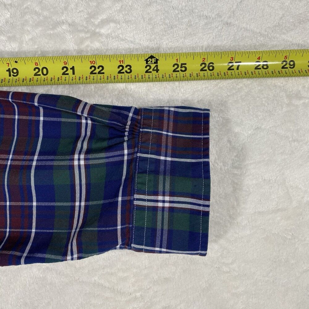 Brooks Brothers Button Down Plaid Shirt Blue Green Red Cotton Classic Men's XL - Picture 8 of 9